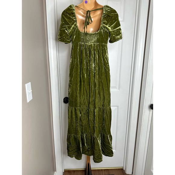 Anthropologie Velvet Empire Waist Midi Dress - Picture 7 of 8